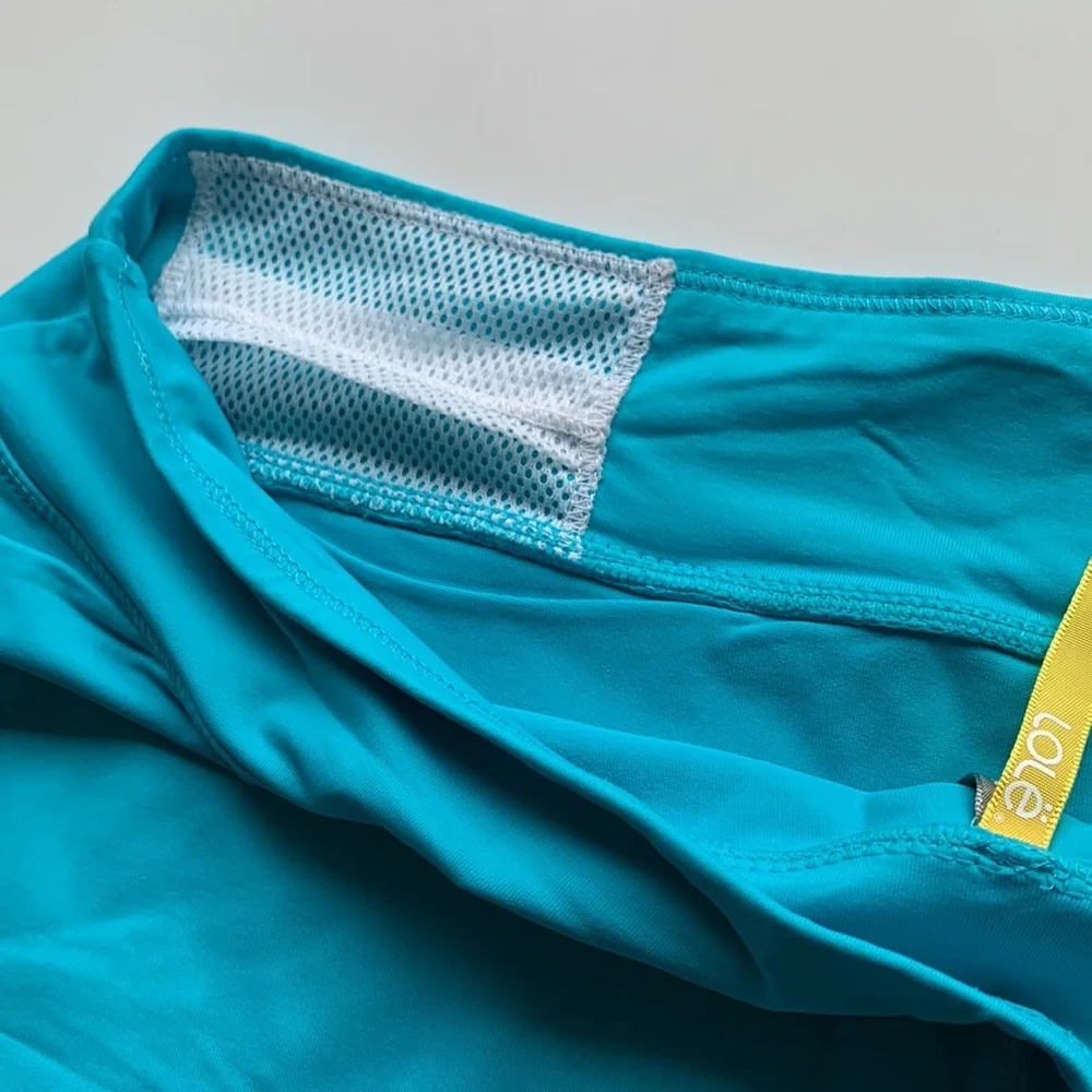 Lole Aqua Blue Tennis Pickle ball Skirt with Shorts Size large
